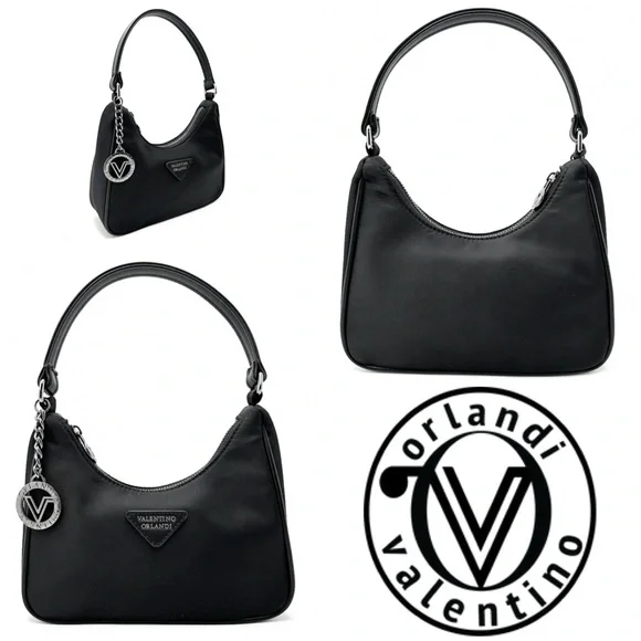 Authentic Valentino Orlandi Shoulder Bag, Style V-3105 in Black NWT & Uncarried